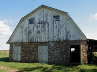 Monett barn facade . . .