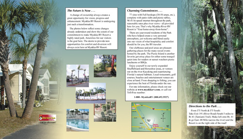 Myakka RV Resort brochure (inside) . . .